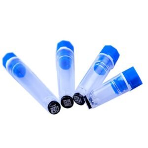 SBS format screw top minitubes with blue caps