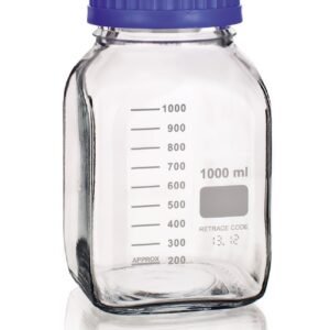 Wide Mouth Square Glass Media and Storage Bottles