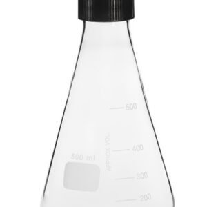 Erlenmeyer Flask, W/Screw Cap, Borosilicate Glass