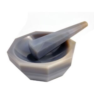 Mortar & Pestle Set, Agate Stone, Mortar OD