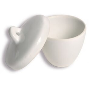 Porcelain Crucibles, Tall Form with Lid