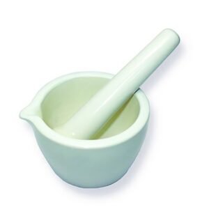 Mortar & Pestle Set, Porcelain, Fully Glazed